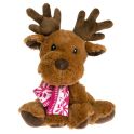 Pelucho Bouillotte sèche déhoussable peluche Élan marron aux grains de blé et fleurs de lavande