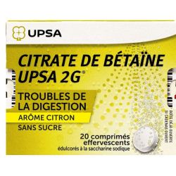 Citrate de Bétaïne 2G Comprimés Effervescents Troubles de la digestion (x20)