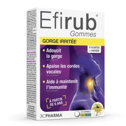 3CPharma Efirub Gommes Gorge Irritée Citron-Menthol (x24)