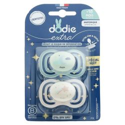 Dodie Extra Sucette Anatomique Spécial Nuit en Silicone dès 18 mois (x2)