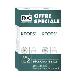 RoC Keops Déodorant bille anti-transpirant efficacité 24H sans alcool (2 x 30 ml)