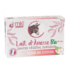 MKL Green Nature Savon végétal surgras au Lait d'Ânesse Bio Fleur de Coton (100 g)