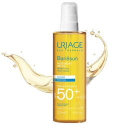 Uriage Bariésun Huile Sèche SPF50+ fini satiné corps & cheveux résistante à l'eau (200 ml)