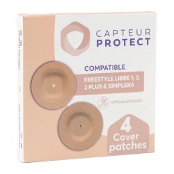 Patch adhésif de maintien pour capteur Freestyle 1, 2, 2 Plus ou Simplera (beige, x4)