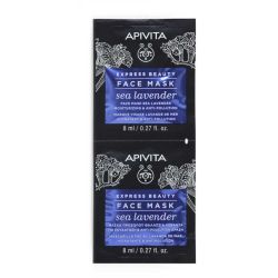 Apivita Express Beauty Masque Visage hydratant & anti-pollution lavande de mer (2 x 8 ml)