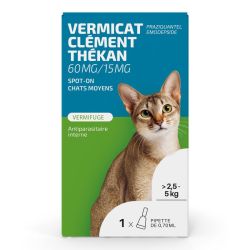 Vermicat Praziquantel Chats Moyens 2,5-5 kg (1 pipette de 0,70 ml)