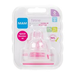 MAM Tétines Silk Silicone Débit 0 Extra Lent (x 2)