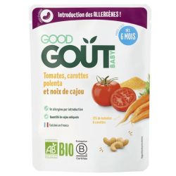 Goodgout Baby Plat bébé bio dès 6 mois tomates, carottes, polenta et noix de cajou (190 g)
