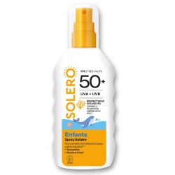 Solero Spray Solaire Enfants SPF50+, peaux sensibles, résistant à l'eau (200 ml)