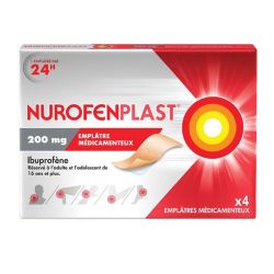 Nurofenplast 200 mg emplâtres médicamenteuses entorses, contusions et foulures (x4)