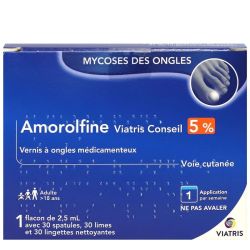 Amorolfine 5% Vernis à ongles médicamenteux Mycoses (2,5Ml)