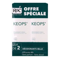 ROC Keops Déodorant Bille 48H sans alcool 30Ml X2