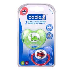 Dodie Sucette anatomique +6M Tigre/Dinosaure A28 X2