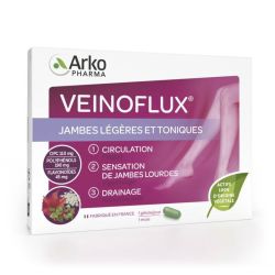 Arkopharma Veinoflux jambes légères et toniques, circulation, drainage (30 gélules)