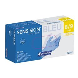 Euromedis Gants Sensiskin Nitrile Bleu sans poudre Taille 8/9 L (x100)