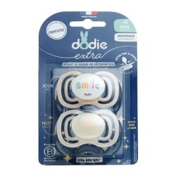 Dodie Extra Sucette Anatomique Jour & Nuit en Silicone dès 6 mois (x2)
