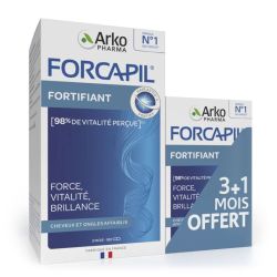 Arkopharma Forcapil Fortifiant cheveux & Ongles 3+1 mois OFFERT (180 gélules)