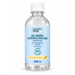 Pharmaprix Gel Mains Hydroalcoolique Désinfectant parfum Citron (300 ml)