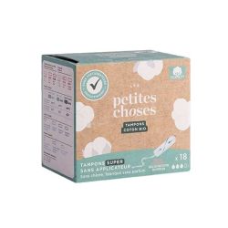 Les Petites Choses Tampon en coton bio sans applicateur flux super (x18)