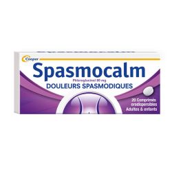 Spasmocalm 80 mg douleurs spasmodiques des intestins, voies biliaires, vessie et utérus (20 comprimés)