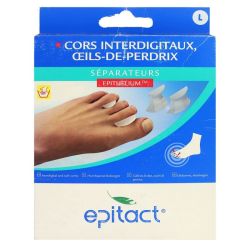 Epitact Séparateurs Orteils Epithelium Cors Interdigitaux et Oeils-de-perdrix (Taille L) x4
