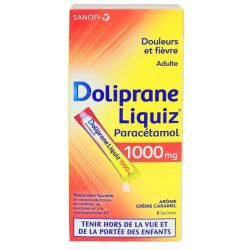 Doliprane Liquiz 1000Mg Suspension Buvable Arôme Crème Caramel Sticks x8