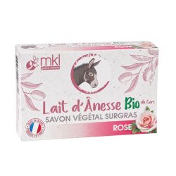 MKL Green Nature Savon végétal surgras au Lait d'Anesse bio Rose (100 g)