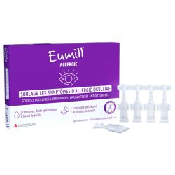 Eumill Allergie Gouttes oculaires lubrifiantes, apaisantes et antioxydantes (10 x 0,5 ml)