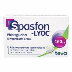 Spasfon-Lyoc 160 mg douleurs spasmodiques de l'intestin, voies biliaires, vessie & utérus (5 lyophilisat oraux)