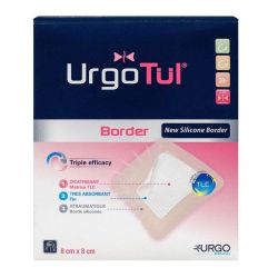 UrgoTul Border Pansements hydrocellulaire lipidocolloïde 8 x 8 cm (x16)