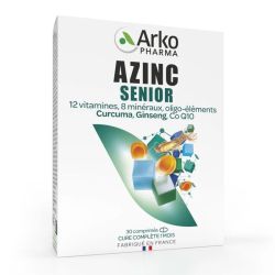 Arkopharma Azinc Senior énergie, fatigue, immunité, moral & mémoire (30 comprimés)