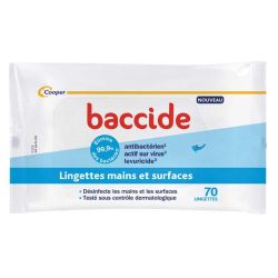 Cooper Baccide Lingettes désinfectantes mains et surfaces (x70)