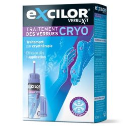 Excilor Verruxit Cryo traitement des verrues des mains et pieds par cryothérapie (50 ml)