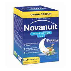 Novanuit Triple Action endormissement, réveils nocturnes, sommeil réparateur (60 comprimés)