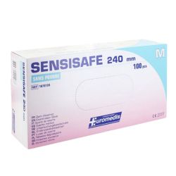 Euromedis Sensisafe Gants sans poudre 240 mm taille 7/8 (Medium) (x100)