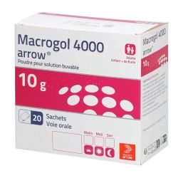 Arrow Macrogol 4000 10g poudre pour solution buvable traitement de la constipation (20 sachets)