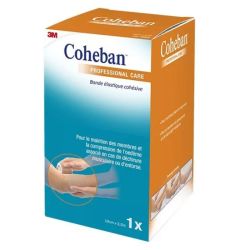 3M Coheban Bande de contention cohésive élastique 10 cm x 3,5 m couleur Chair (1x)