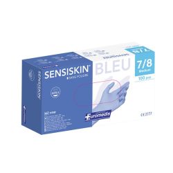 Euromedis Gants Sensiskin Nitrile Bleu sans poudre Taille 8/9 L (x100)