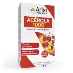 Azinc Végétal Acérola 1000 vitamine C 100% végétale (30 comprimés)