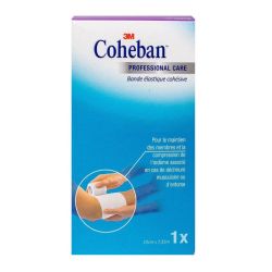 Coheban Bande de Contention Cohésive Blanche 100mmx3,5m
