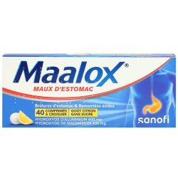 Maalox Maux D'estomac Comprimés à croquer Goût Citron sans sucre x40