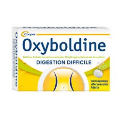 Oxyboldine digestion difficile adultes (24 comprimés effervescents)