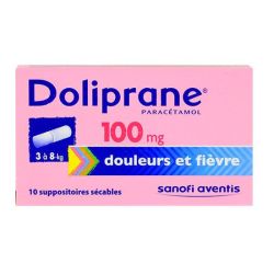 Doliprane 100 Mg Suppositoires Sécables Enfant x10