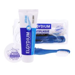 Elgydium Trousse de Voyage Anti-Plaque (Dentifrice 50 ml + brosse à dents)