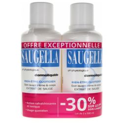 Saugella Dermoliquide soin lavant intime & corps à l'extrait de sauge (2x500 ml)