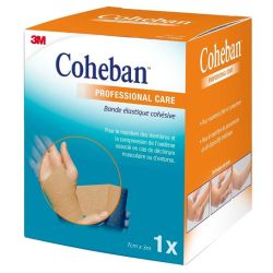 3M Coheban Bande de contention cohésive élastique 7 cm x 3 m couleur Chair (1x)