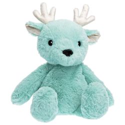 Pelucho Bouillotte sèche peluche Élan bleu aux grains de blé et fleurs de lavande