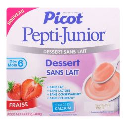Pepti-Junior 1Er Dessert Sans Lait Fraise 4x100G