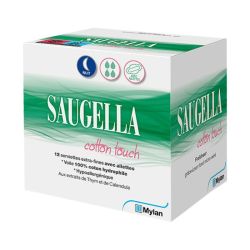 Saugella Cotton Touch Serviette hygiénique extra fine Nuit (x12)