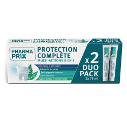 Pharmaprix Dentifrice Protection Complète multi-actions 8 en 1 (2 x 75 ml)